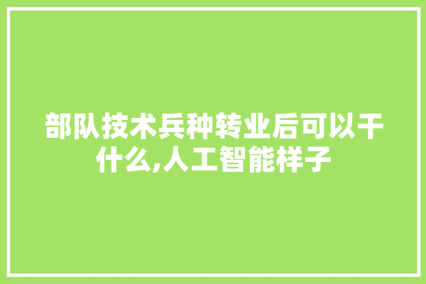 部队技术兵种转业后可以干什么,人工智能样子