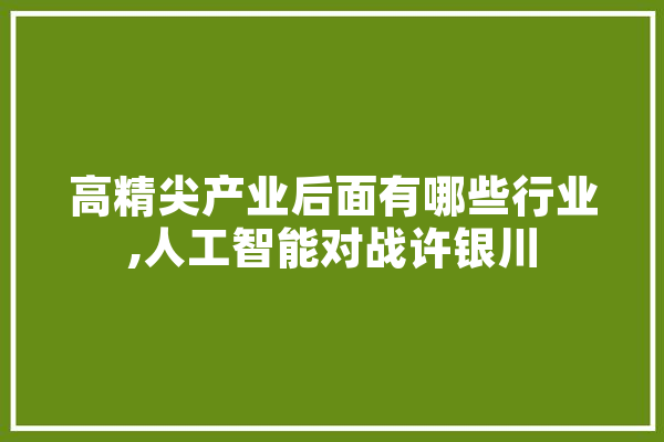 高精尖产业后面有哪些行业,人工智能对战许银川 智能问答