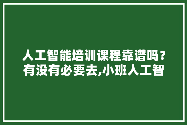 人工智能培训课程靠谱吗？有没有必要去,小班人工智能计划