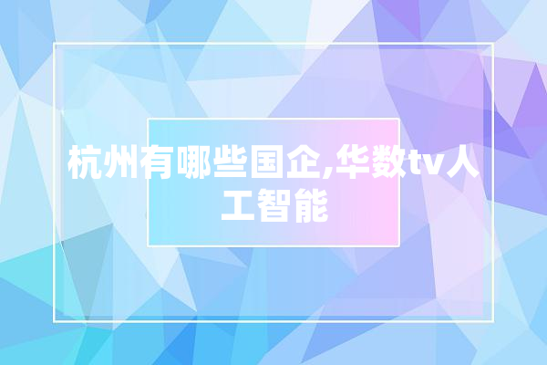 杭州有哪些国企,华数tv人工智能 计算机