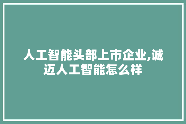 人工智能头部上市企业,诚迈人工智能怎么样