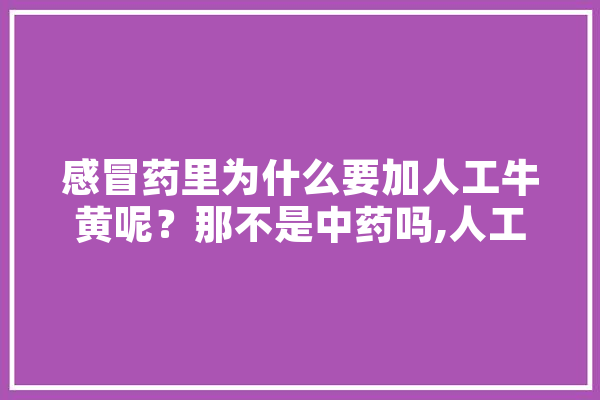 感冒药里为什么要加人工牛黄呢？那不是中药吗,人工智能感冒了