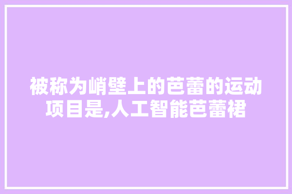 被称为峭壁上的芭蕾的运动项目是,人工智能芭蕾裙 智能写作