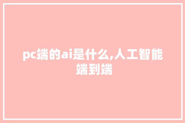 pc端的ai是什么,人工智能 端到端