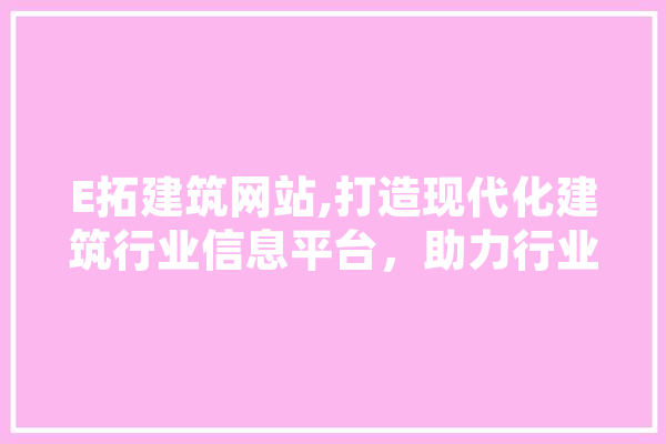 E拓建筑网站,打造现代化建筑行业信息平台，助力行业发展新篇章 计算机