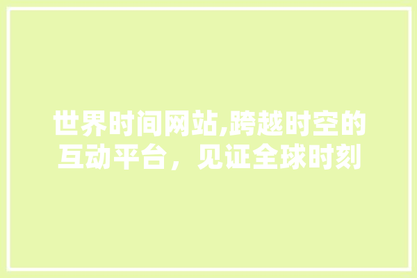 世界时间网站,跨越时空的互动平台，见证全球时刻 AI简讯