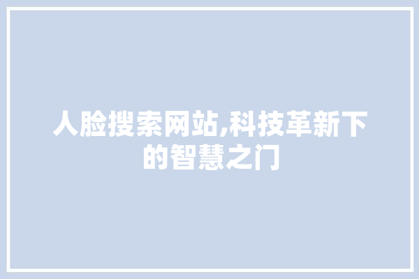 人脸搜索网站,科技革新下的智慧之门