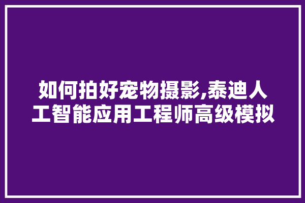 如何拍好宠物摄影,泰迪人工智能应用工程师高级模拟题答案