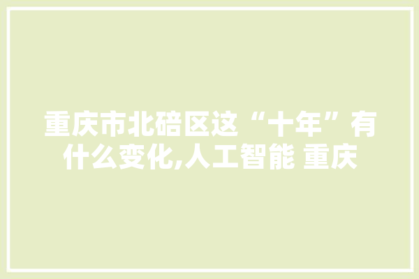 重庆市北碚区这“十年”有什么变化,人工智能 重庆