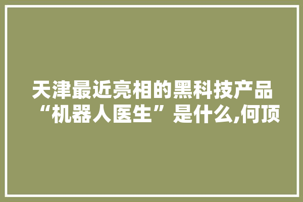 天津最近亮相的黑科技产品“机器人医生”是什么,何顶新 人工智能