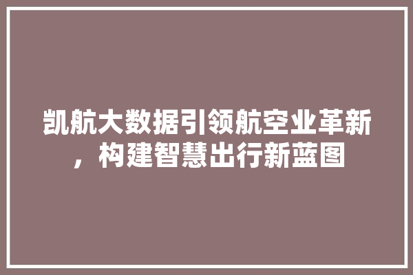 凯航大数据引领航空业革新，构建智慧出行新蓝图