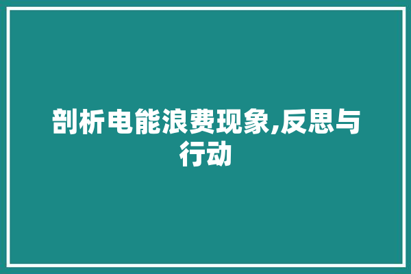 剖析电能浪费现象,反思与行动
