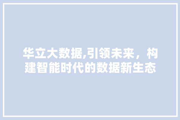 华立大数据,引领未来，构建智能时代的数据新生态