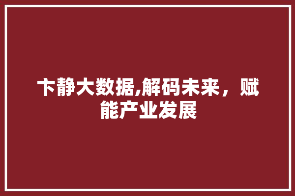卞静大数据,解码未来，赋能产业发展 智能写作