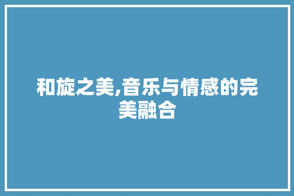 和旋之美,音乐与情感的完美融合 科技快讯