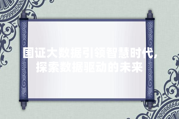 国证大数据引领智慧时代,探索数据驱动的未来 文字写作