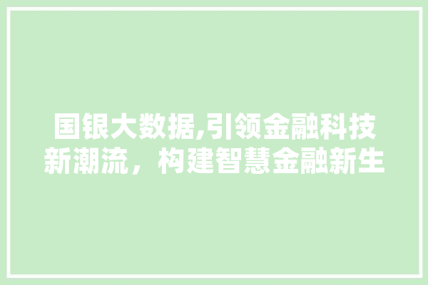 国银大数据,引领金融科技新潮流，构建智慧金融新生态