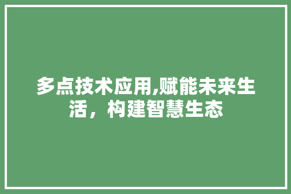 多点技术应用,赋能未来生活，构建智慧生态 AI快讯
