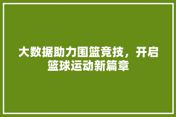 大数据助力围篮竞技，开启篮球运动新篇章
