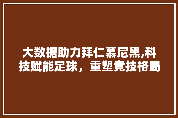 大数据助力拜仁慕尼黑,科技赋能足球，重塑竞技格局