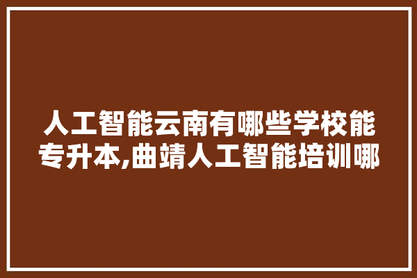 人工智能云南有哪些学校能专升本,曲靖人工智能培训哪家好