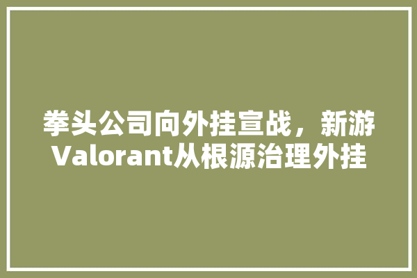 拳头公司向外挂宣战，新游Valorant从根源治理外挂，网友直言蓝洞学学人家，你怎么看,人工智能穿越