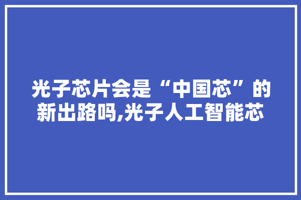 光子芯片会是“中国芯”的新出路吗,光子人工智能芯片