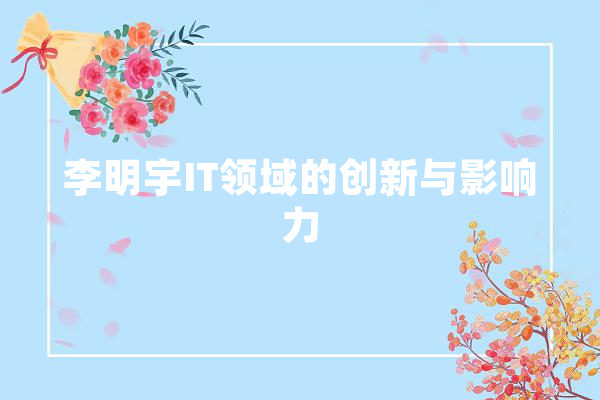李明宇IT领域的创新与影响力
