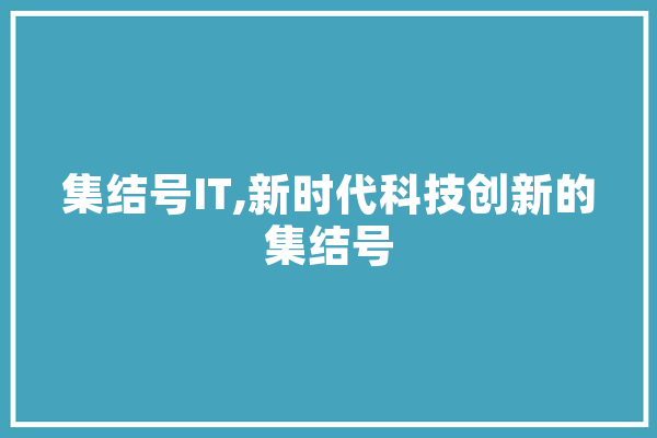 集结号IT,新时代科技创新的集结号