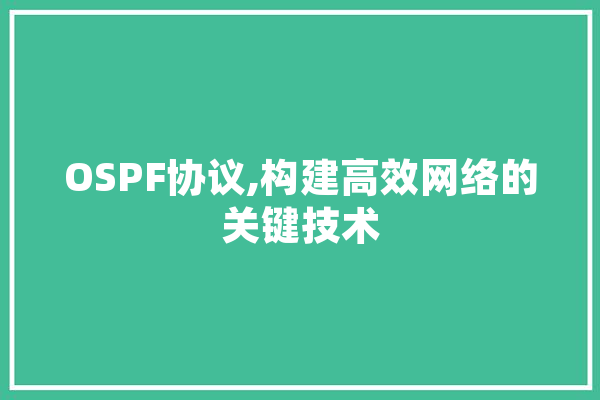 OSPF协议,构建高效网络的关键技术