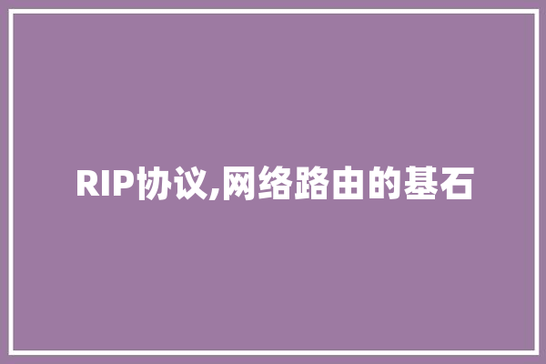 RIP协议,网络路由的基石