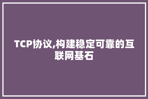 TCP协议,构建稳定可靠的互联网基石