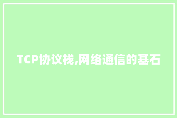 TCP协议栈,网络通信的基石