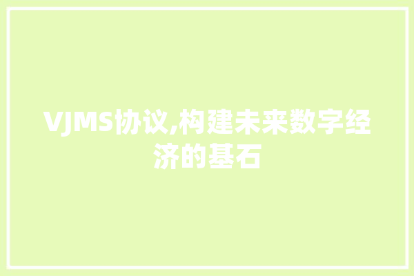 VJMS协议,构建未来数字经济的基石