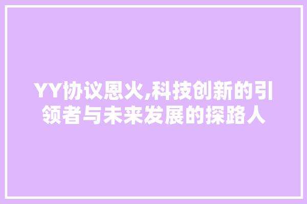 YY协议恩火,科技创新的引领者与未来发展的探路人