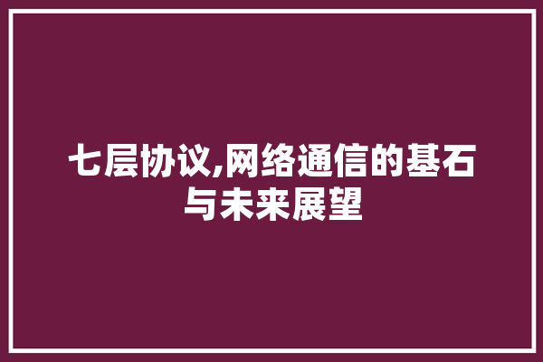 七层协议,网络通信的基石与未来展望