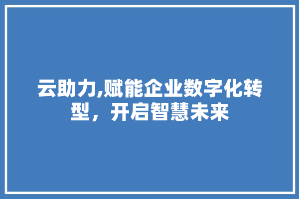云助力,赋能企业数字化转型，开启智慧未来