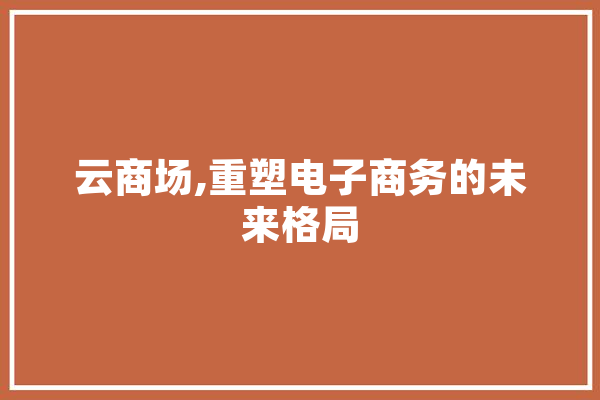云商场,重塑电子商务的未来格局