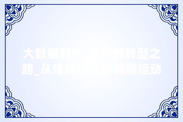大数据时代,大叔的转型之路_从传统行业到数据驱动的未来