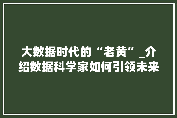 大数据时代的“老黄”_介绍数据科学家如何引领未来