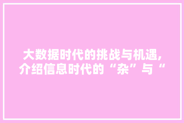 大数据时代的挑战与机遇,介绍信息时代的“杂”与“序”