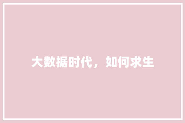 大数据时代，如何求生