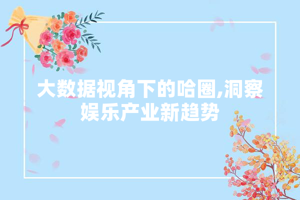 大数据视角下的哈圈,洞察娱乐产业新趋势