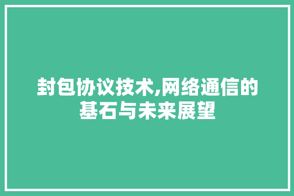 封包协议技术,网络通信的基石与未来展望 智能问答