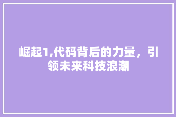 崛起1,代码背后的力量，引领未来科技浪潮