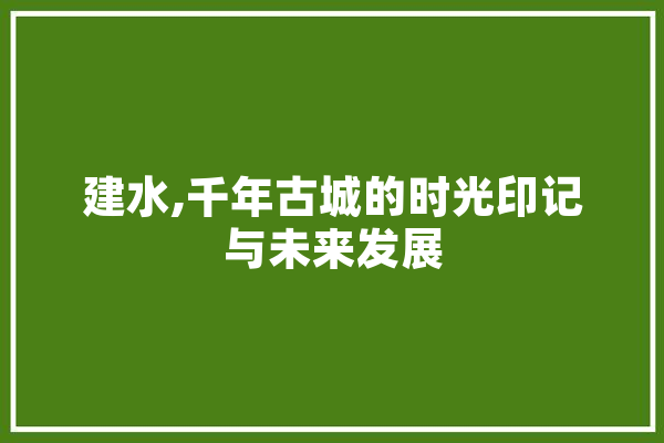 建水,千年古城的时光印记与未来发展