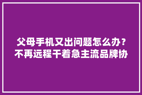 父母手机又出问题怎么办？不再远程干着急主流品牌协助功能横评_功效_小米