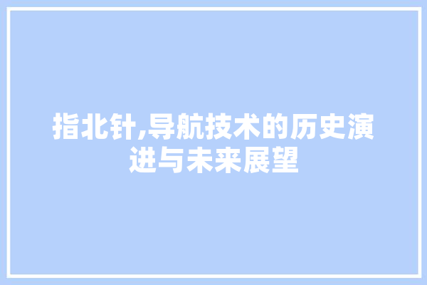 指北针,导航技术的历史演进与未来展望 计算机