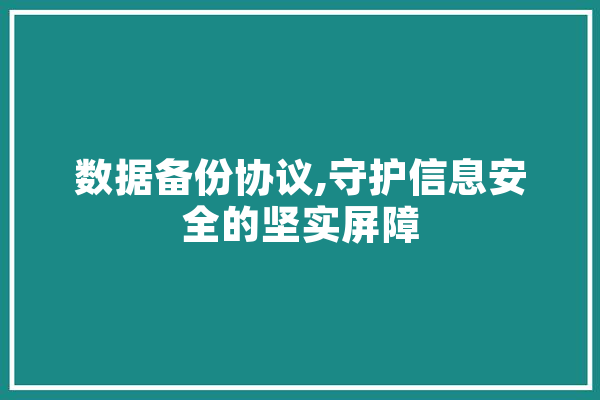数据备份协议,守护信息安全的坚实屏障 AI快讯