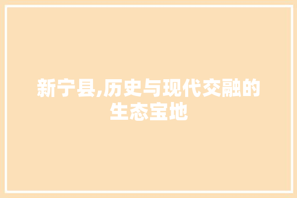 新宁县,历史与现代交融的生态宝地 绘影字幕